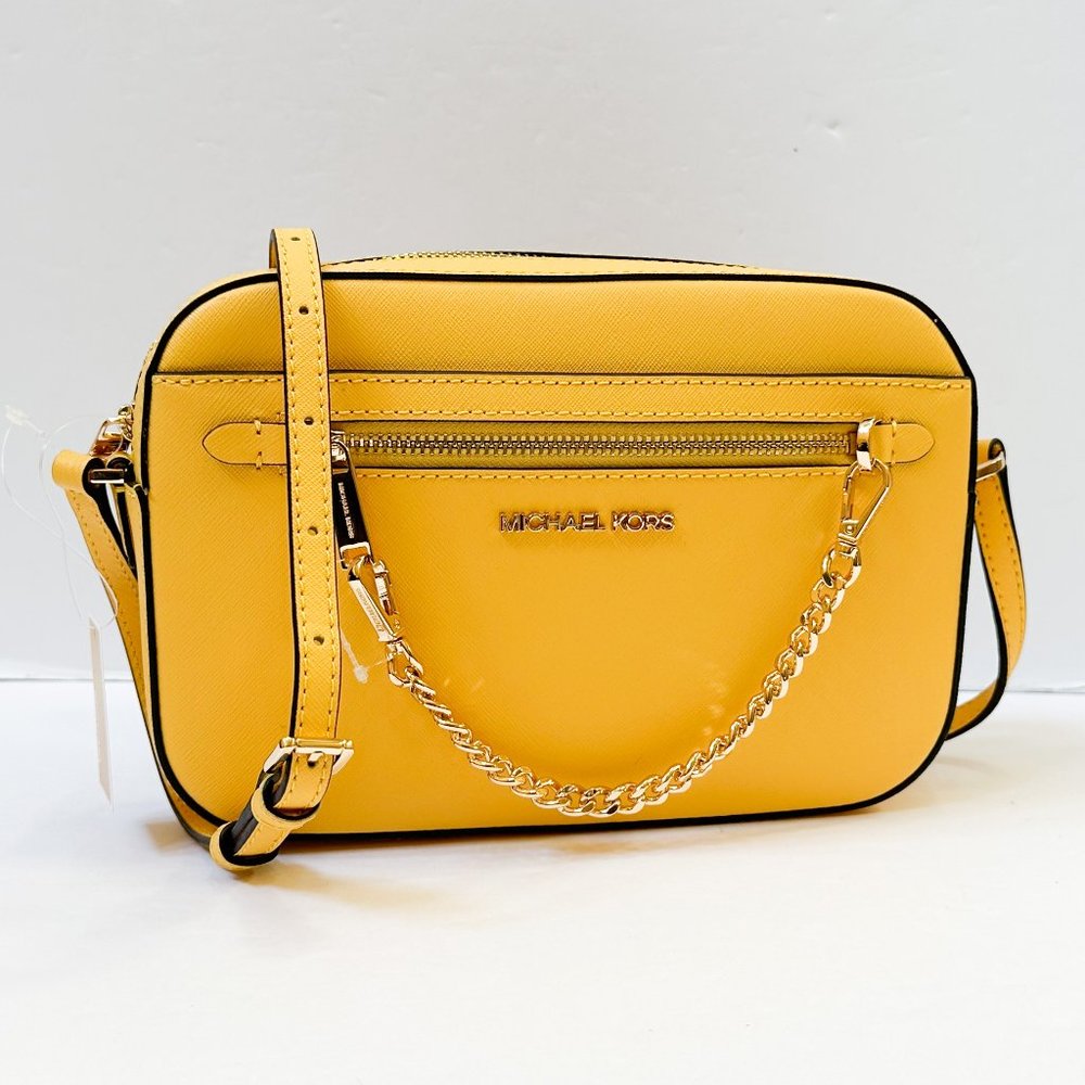 Michael Kors Jet Set Item East West Chain Shoulder Crossbody Bag Daffodil - Picture 3 of 12
